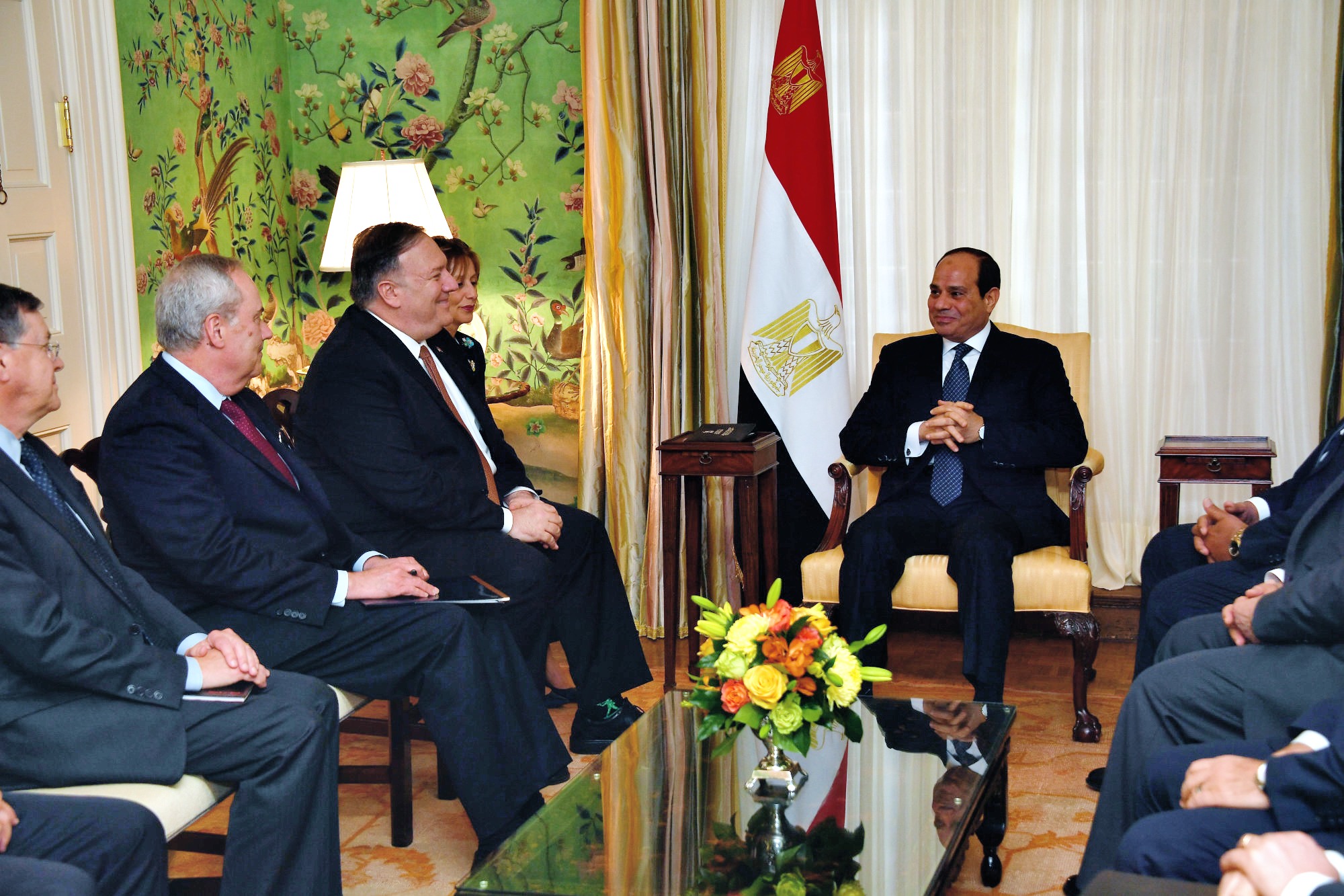 Sisi and Pompeo meeting in Washington in April 2019